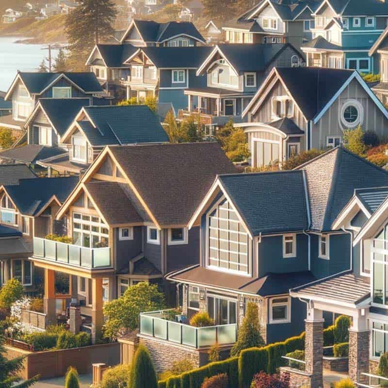 Beautiful clean windows on homes along the coast