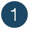 the number one in a dark blue circle